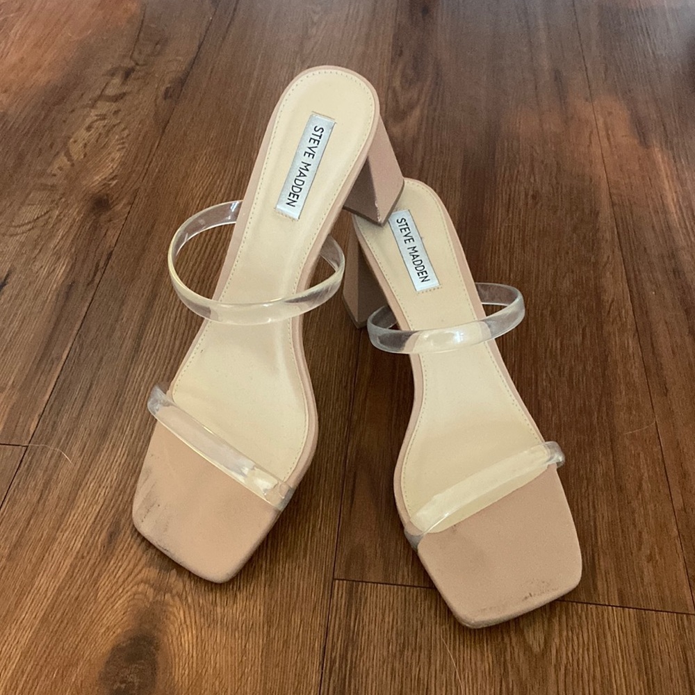 Steve Madden Lilah Clear Block Sandal's with Block heel